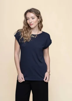 T-shirt en tencel et coton bio | marine 
