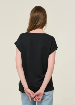 T-shirt en tencel | noir "jilaana black""