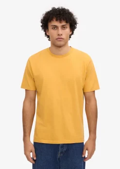 T-shirt jaune moutarde en coton bio - burned yellow
