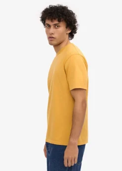 T-shirt jaune moutarde en coton bio - burned yellow
