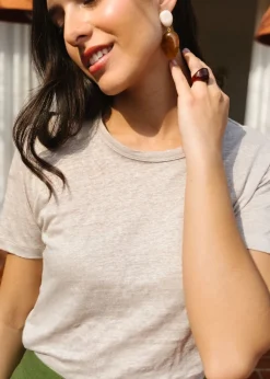 T-shirt lin upcyclé - beige