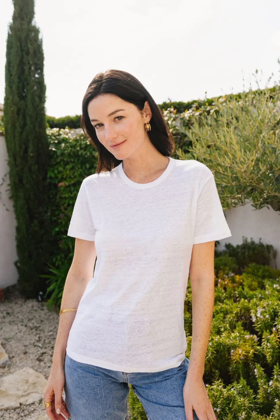 T-shirt lin upcyclé | blanc