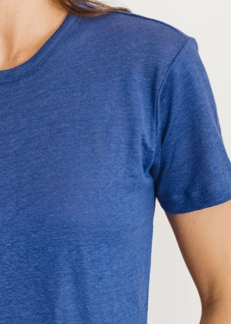 T-shirt lin upcyclé | bleu cobalt