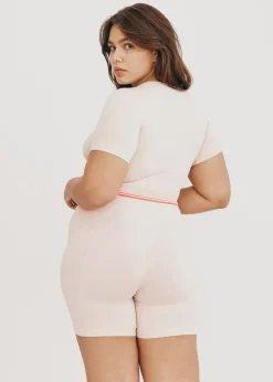 T-shirt maintien léger en ecovero | rose "luxe touch crop tee apricot"