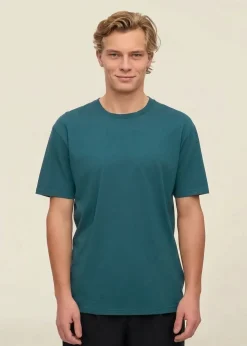 T-shirt manches courtes en coton bio | bleu vert "ocean green"