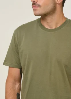 T-shirt manches courtes en coton bio | vert "dusty olive"