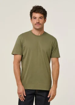 T-shirt manches courtes en coton bio | vert "dusty olive"