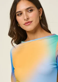 T-shirt manches longue en matière recyclée | multicolore 