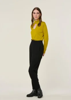 T-shirt manches longues en tencel | kaki "t-shirt zur-5 - kaki"