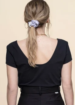 T-shirt noir col ballerine en coton bio - aloe