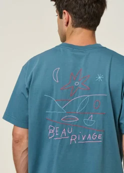 T-shirt oversize en coton bio | bleu "rivage steel bleu"