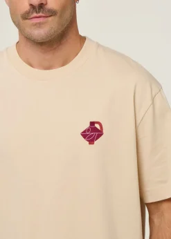 T-shirt oversize en coton bio | beige "soleil d'hiver creme"