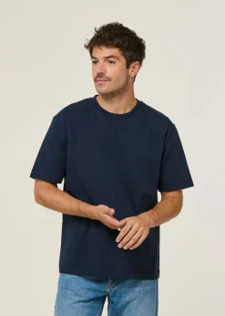 T-shirt oversize en coton bio | bleu marine