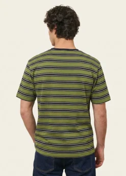 T-shirt oversize en coton bio | rayé vert
