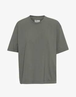 T-shirt oversize olive en coton bio - women oversized t-shirt dusty olive
