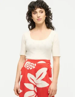 T-shirt pointelle en coton bio | blanc 