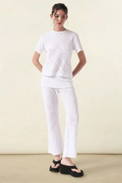 T-shirt texturé en coton bio | blanc 
