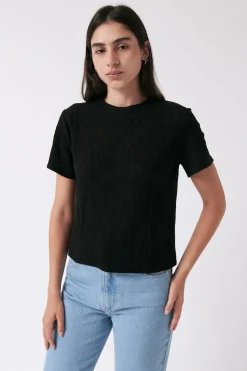 T-shirt texturé en coton bio | noir "midnight t-shirt - black"