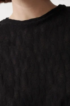 T-shirt texturé en coton bio | noir 