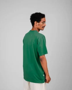 T-shirt turquoise imprimé en coton bio - heart t-shirt morera green