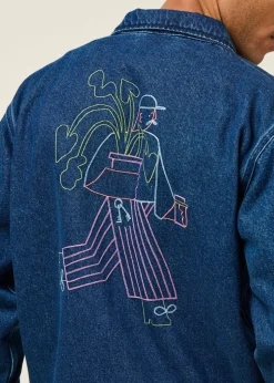 Veste denim en coton bio | bleu "jacket hekinan market plant"