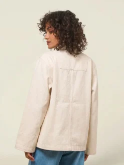 Veste denim en coton bio | ivory "ada workwear jacket ivory"
