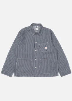Veste denim en coton bio | rayé bleu et blanc "howie hickory chore jacket"
