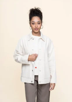 Veste denim en coton recyclé | écru 