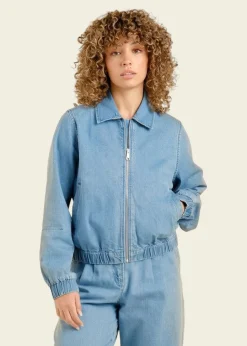 Veste denim léger en coton bio | bleu clair 