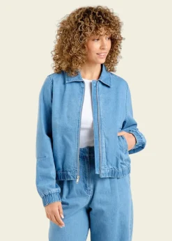 Veste denim léger en coton bio | bleu clair 