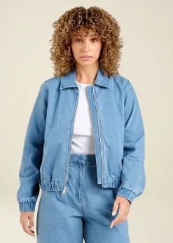 Veste denim léger en coton bio | bleu clair 