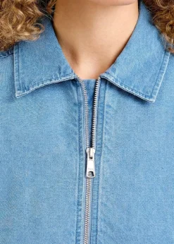 Veste denim léger en coton bio | bleu clair 