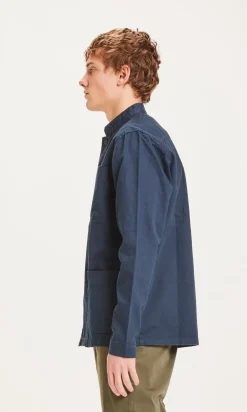 Veste de travail bleue en twill de coton bio - pine twill total eclipse