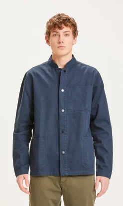 Veste de travail bleue en twill de coton bio - pine twill total eclipse