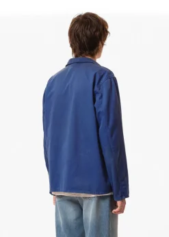 Veste de travail à chevrons en coton bio | bleu 