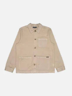 Veste de travail en coton bio | taupe "barney worker jacket - mud"