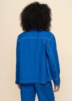 Veste en coton bio | bleu "jacket stiby canvas surf blue - surf the web"