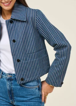 Veste en coton bio | rayé 
