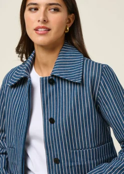 Veste en coton bio | rayé 