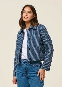 Veste en coton bio | rayé 