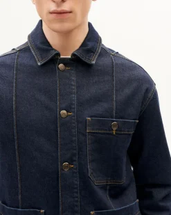 Veste en denim de coton bio | bleu 