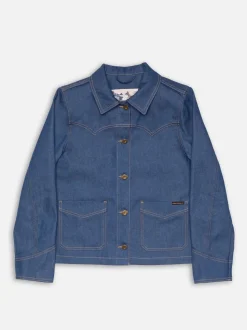 Veste en jean brut en coton bio - kelly western jacket 70's blue denim