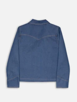 Veste en jean brut en coton bio - kelly western jacket 70's blue denim
