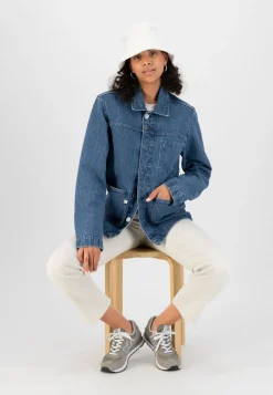 Veste en jean en chanvre, coton bio et recyclé - jackson medium stone