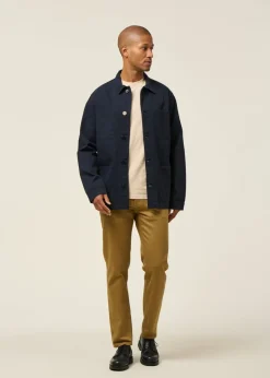 Veste imprimé dos en coton bio | marine 