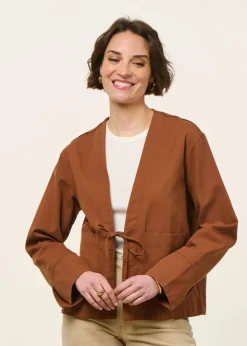 Veste légère en coton bio | marron 
