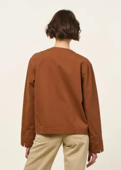 Veste légère en coton bio | marron 