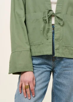 Veste légère en coton bio | verte 