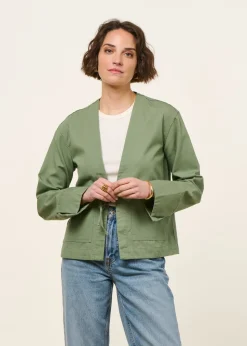 Veste légère en coton bio | verte 