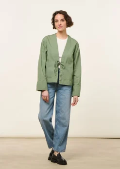 Veste légère en coton bio | verte 